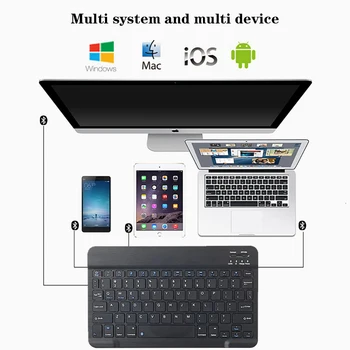 Tablični Primeru za Apple iPad 10.2-inch 9. Generacije 2021 Nepremočljiva Black PU Usnje Stojalo Pokrov + Bluetooth Tipkovnica
