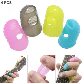 4pcs/veliko Silikonski silikagel Kitara Pick Prsta Pokrov Pritisnjen Niz Prst Protector za Kitaro, Ukulele Banjo Mandolin