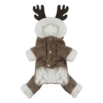 Lepe Risanke Pet severnih Jelenov, Cosplay Božič Elk Kostum Pes, Psiček Hoodie Plašč Suknjič Oblačila Zimski Pulover za Majhne Pse