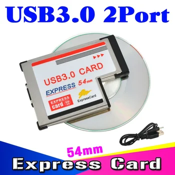 Kebidumei USB3.0 do Expresscard Express Card Adapter 5Gbps Dual 2 Vrata HUB PCI 54 mm, Režo ExpressCard Za Laptop Prenosnik