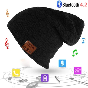 Najboljše Božično Darilo Moda Brezžična Tehnologija Bluetooth Glasbe Klobuk Skp Bluetooth Slušalke Slušalke Slušalke Zvočnik Mikrofon Šport Pletene Kape
