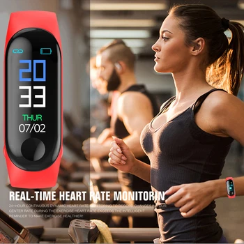 M3Plus Smart Band Zapestnica Zdravje Krvi Srčnega utripa Nepremočljiva Pametno Gledati Fitnes Tracker Ure Za Android iOS