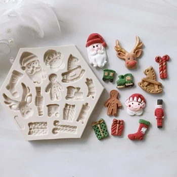 Aouke Serije Božič Santa Claus Jelena Oblikovan Silikonsko Plesni Kuhinja DIY Fondat Torto Dekoracijo Orodje Čokolada Peko Orodje