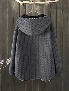 Jeseni in pozimi plus velikost kapičastih pulover 5XL-8XL moda za ženske žep nacionalni retro slogu temperament šport kapičastih pulover