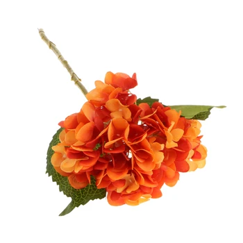 Umetna Svila Rose Hydrangea Šopek Rož Doma Cvetlični Namizni Dekor Oranžna