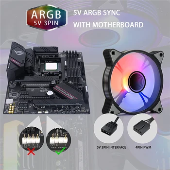 Aigo AR12 120mm PWM Primeru Navijači ARGB PC Hladilni Sistem 3Pin 5V Prostor RGB Motherboard SINHRONIZACIJA Radiator Navijači Brez Krmilnika