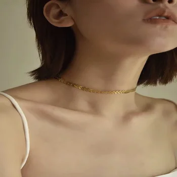 Kovinski sequined ženske kratke ovratnik kosti Evropski in Ameriški osebnost minimalističen vsestranski moda choker ogrlica