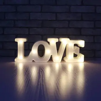 3D Ljubezen Srce LED Pismo Sijalke Notranje Dekorativne Prijavite Noč Luči Neonske Luči Romantično Nadstrešek Poroka Stranka Dekor Darilo LED Ljubezni