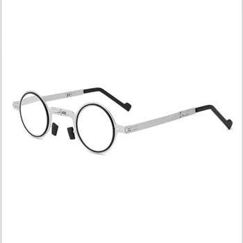 Kovinski Krog, Kvadrat, Zložljivi Obravnavi Očala Moških Modra Svetloba Računalnik Razred Očala Ozka Očala Okvir Za Moške Gafas +1.0-+4.0