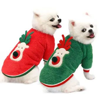 Pet Božič Oblačila Coral Runo Pes Vzorec Pulover Za Psa Izlet Božič Oblačila Mačka Dveh Nogah Oblačila Halloween Obleko