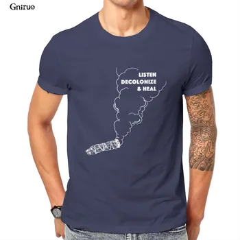 Debelo Poslušanje Decolonize Zdraviti s Sežiganjem Sage Slike Mens T-Shirt Moda Kratek Rokav Groot Ženski Moški Oblačila 101656