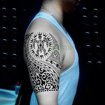Nepremočljiva Začasni Tattoo Nalepke na Telesu Plemenski Totem Ponaredek Tatto Flash Tattoo Nazaj Nogo, Roko trebuh velikih velikosti za Ženske, Moške dekle