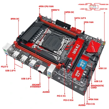 X99 matične plošče, Set Komplet z Intel Xeon E5 2640 V3 LGA 2011-3 CPU 4*8GB(32GB) DDR4 ECC REG RAM 2133Mhz M-ATX NVME M. 2 SSD RS9