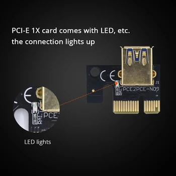 1 Do 10pcs VER009 USB3.0 PCI-E Riser VER 009S PLUS, Express 1X 4x8x 16x razširitveno napravo pcie Riser vmesniško Kartico SATA 15pin, da 6pin Moč