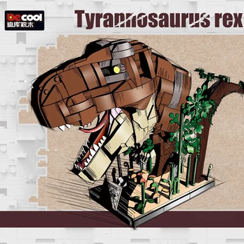 Zveneče Jurassic dinozaver Tyrannosaurus Rex Godzilla Čelada Igrače Otrok Stavbe Bloki, Opeke otroci Darilo