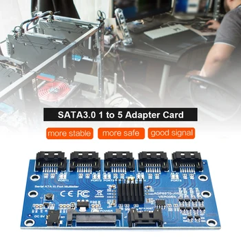 SATA Širitev Kartice 1 do 5 Vrat SATA3.0 Krmilnik za Kartice, matične plošče, 6Gbps Multiplikator SATA Port Riser Card Adapter za Računalnik