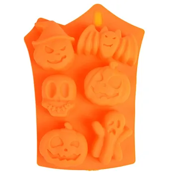 6 Reža Za Bat Duha Pumpkin Head Silikonski Kalup Za Halloween Torta Dekoracijo Chocolate Chip Piškotkov Torto Plesni Dobave