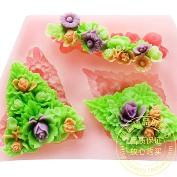 F in 500 Majhen Cvet Silikona, Fondat Plesni Lepila Prilepite Torta Dekoraterstvo torta pokrivalo Plesni
