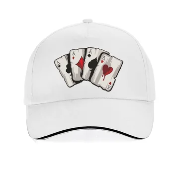 Igralne karte print kapa s šcitnikom moda Risanka moški ženske poker Baseball Skp poletje nastavljiv vrnitev žoge klobuki gorras