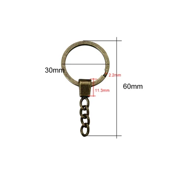 5Pcs Key Ring Ključnih Verige Rodij Bronasto 30 mm Keyrings Split Keychain Zaponko Obesek Priključki Ročno izdelan Za DIY Nakit, Izdelava